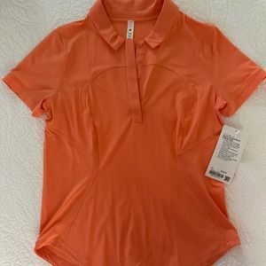 Lululemon light orange Quick-Drying shirt Sleeve polo.